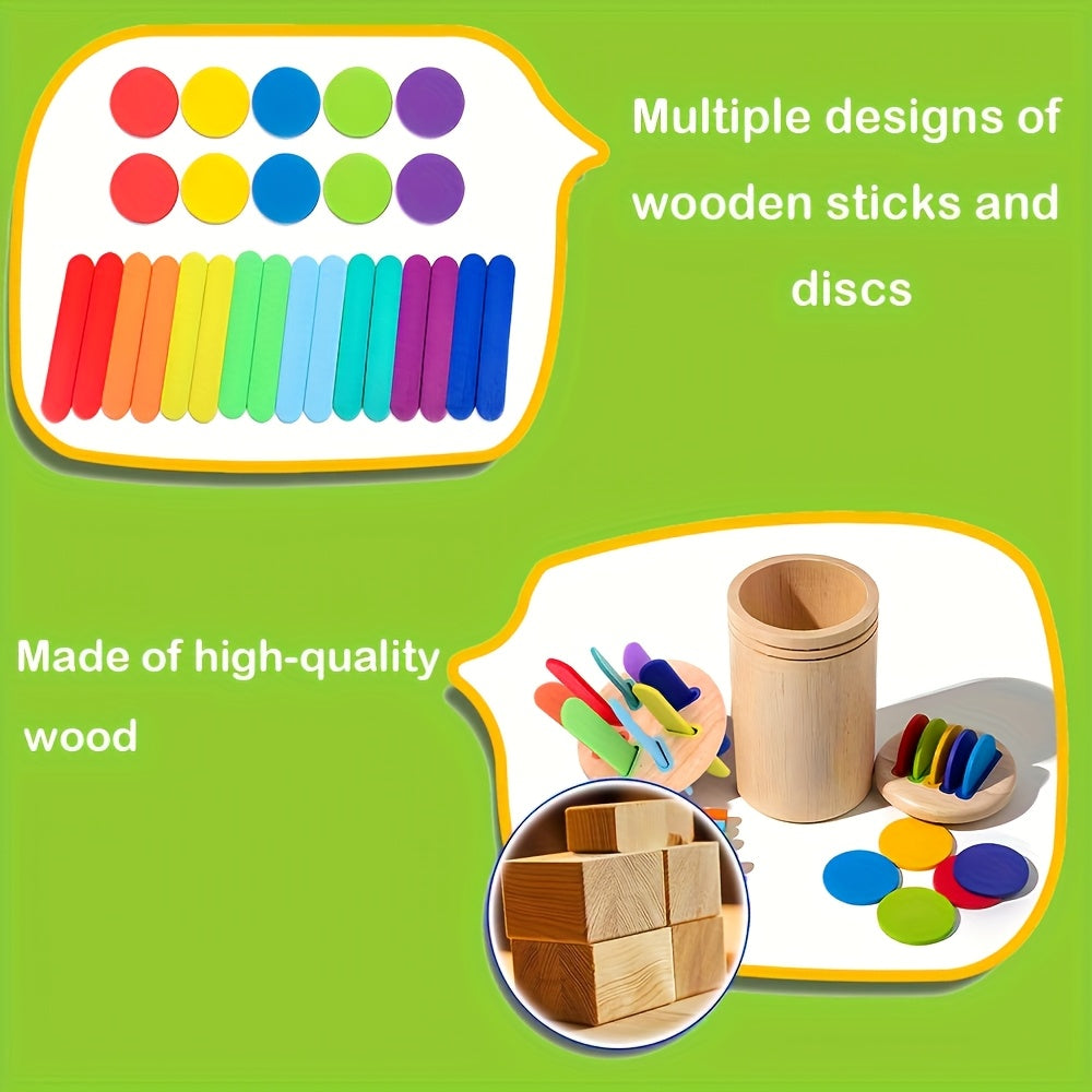 Wooden 3 in 1 Sorting Cup Sorting and Counting Game
