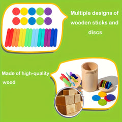 Wooden 3 in 1 Sorting Cup Sorting and Counting Game