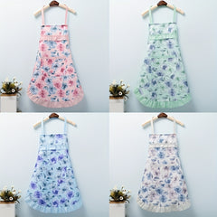 Polyester Flower Apron, Adjustable Halter, Pockets for Various Uses