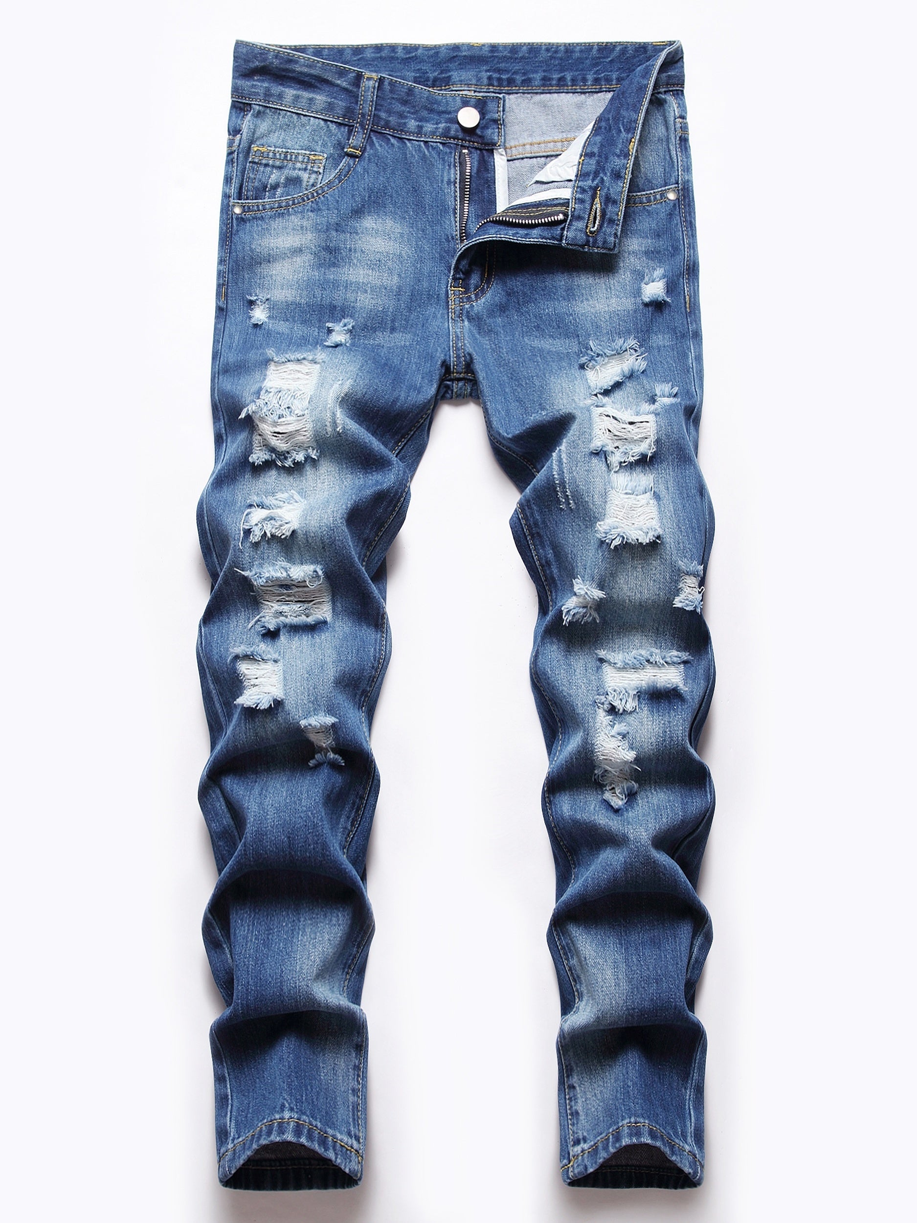 Boy's Skinny Fit Distressed Denim Jeans Pants