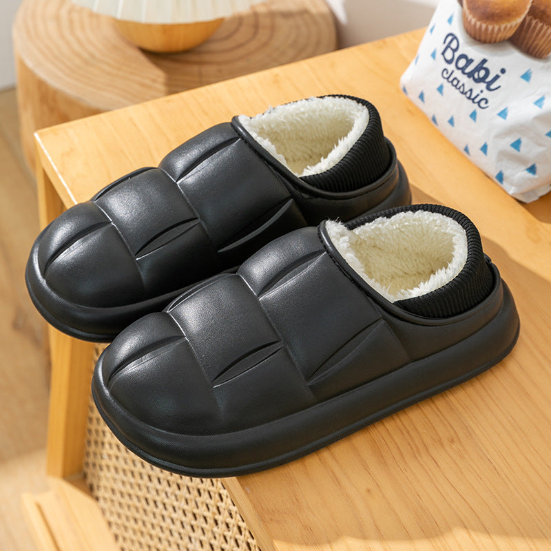 Plaid Fleece Cozy Slippers Winter House Shoes Lightweight Comfortable Unisex