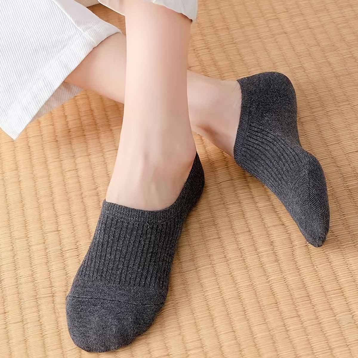 10 Pairs Women's No Show Socks Lightweight Non Slip Solid Boat Socks