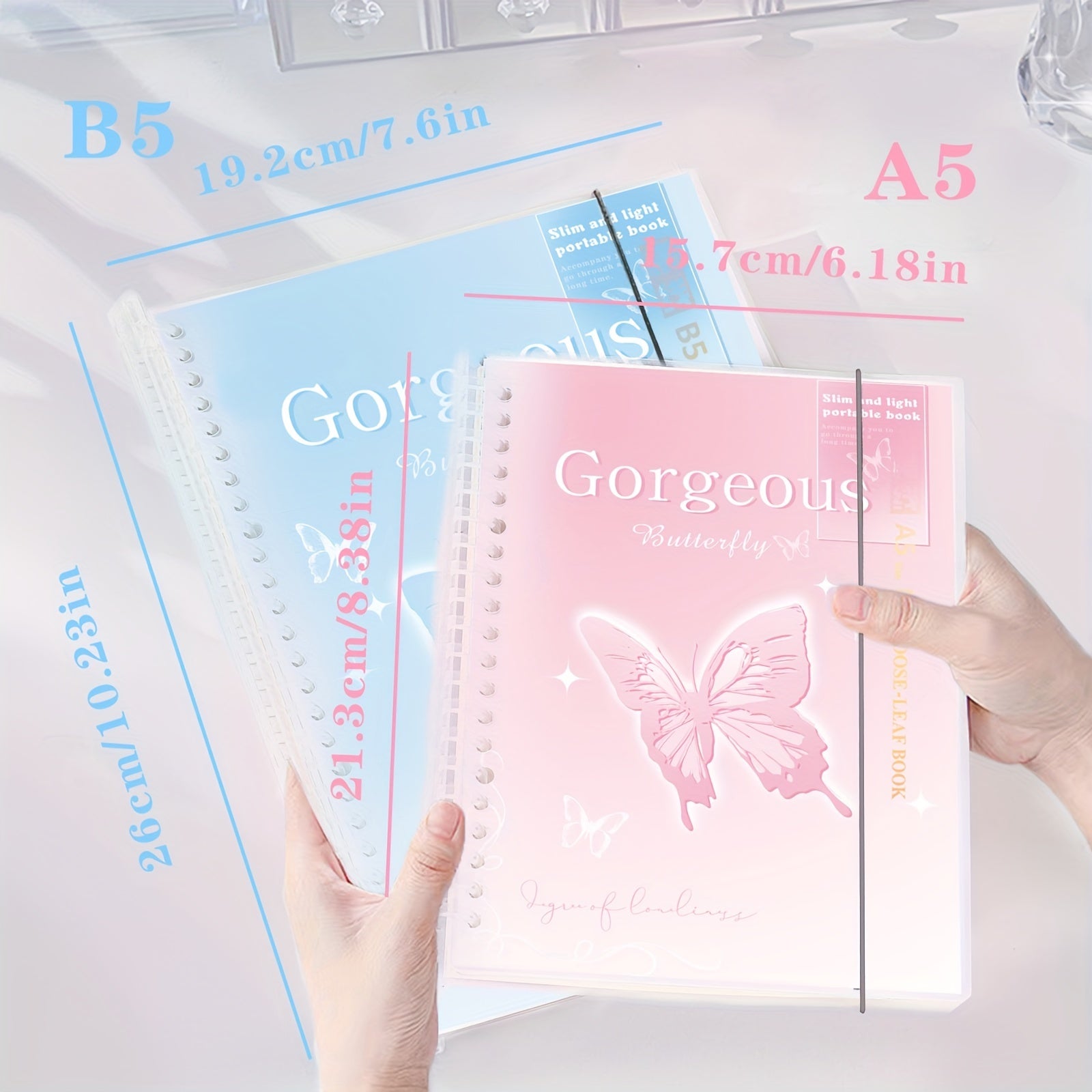 A5 B5 74 Sheets Butterfly Cover Waterproof Notebook