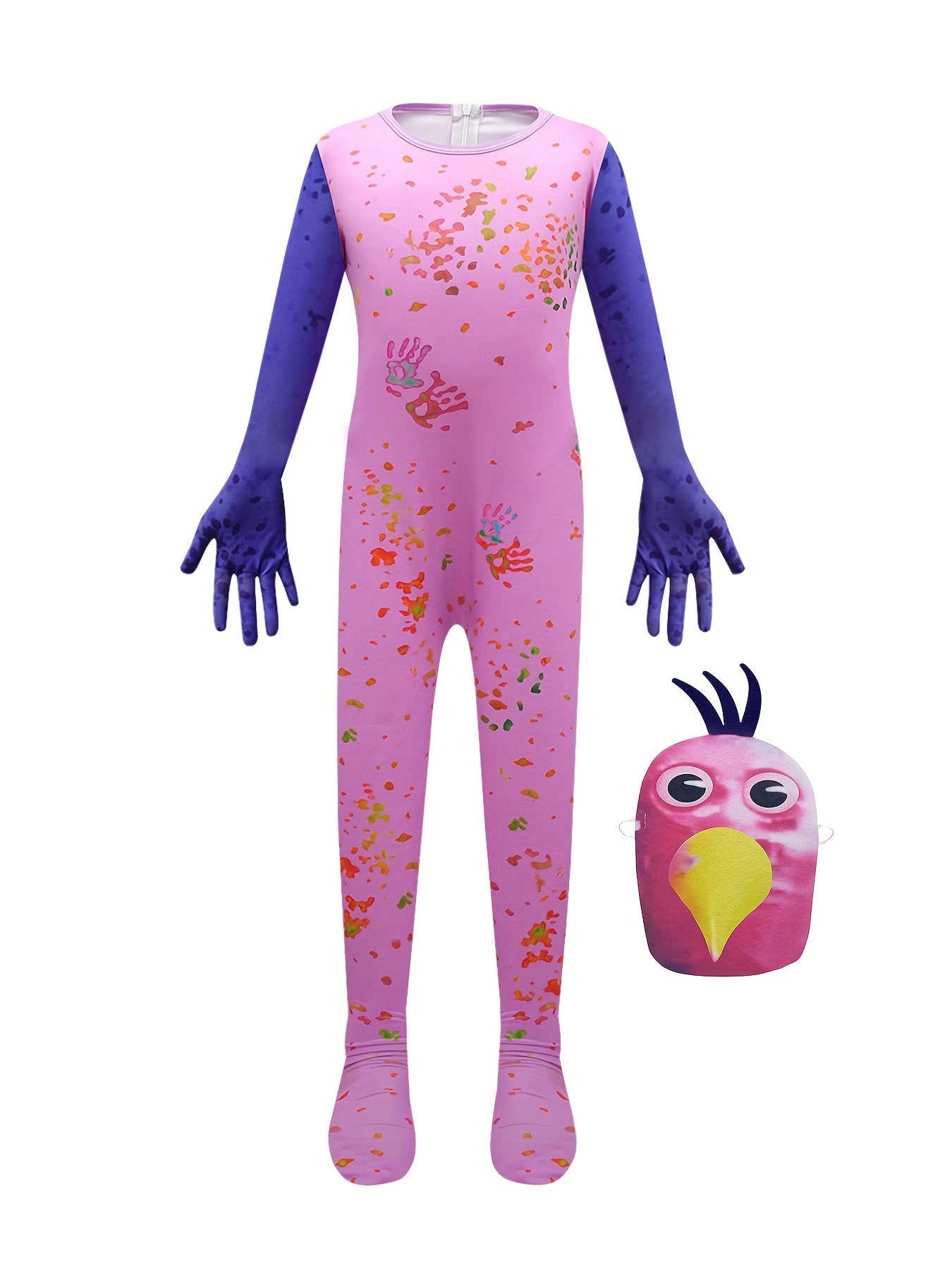 Kids Halloween Bird Costume Jumpsuit & Mask Dress Up Clothes