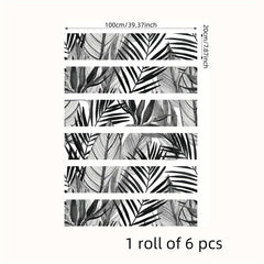 6pcs Tropical Coniferous Watercolor Staircase Sticker Self-adhesive Wallpaper
