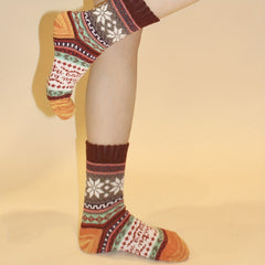 Ethnic Style Print Socks Women's Mid Tube Stockings