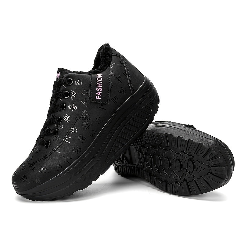 Winter Ankle Boots Lace Up Air Cushion Non slip Sports Sneakers Women's Footwear