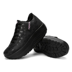 Winter Ankle Boots Lace Up Air Cushion Non slip Sports Sneakers Women's Footwear