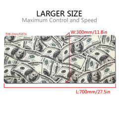 Large Mouse Pad Table Mat with Dollar Money Graphic
