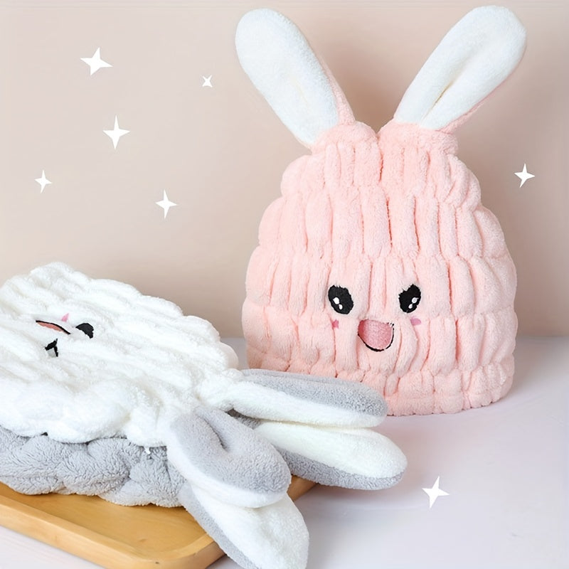 Cartoon Rabbit Hair Towel Absorbent Hair Drying Shower Cap