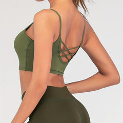 High Stretch Shockproof Sports Bra Criss Cross Cami Yoga Bra