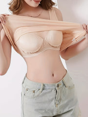 Solid Tank Top Crew Neck Sleeveless Padded Top Women's Lingerie