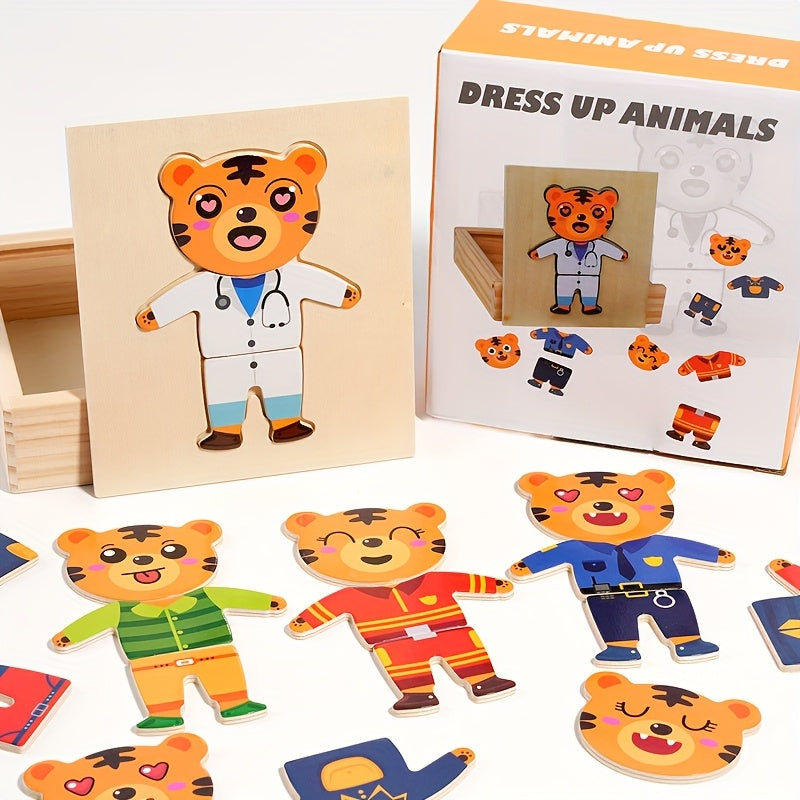 Little Bear Dress Up Puzzle Toy for Boys and Girls