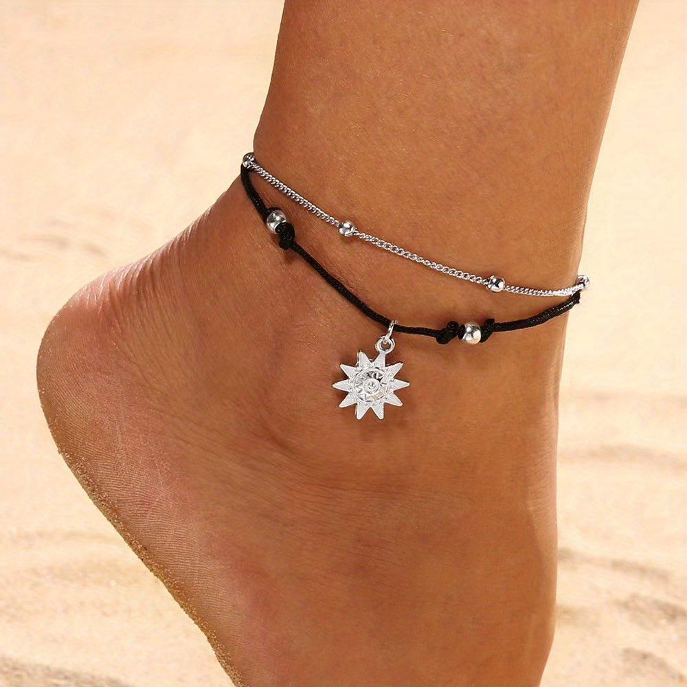 Elephant Sun Boho Alloy Anklet Foot Jewelry Beach Decor