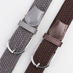 Men's Stretch Woven Braid Belt Canvas Elastic Fabric Woven Stretch Multicolored