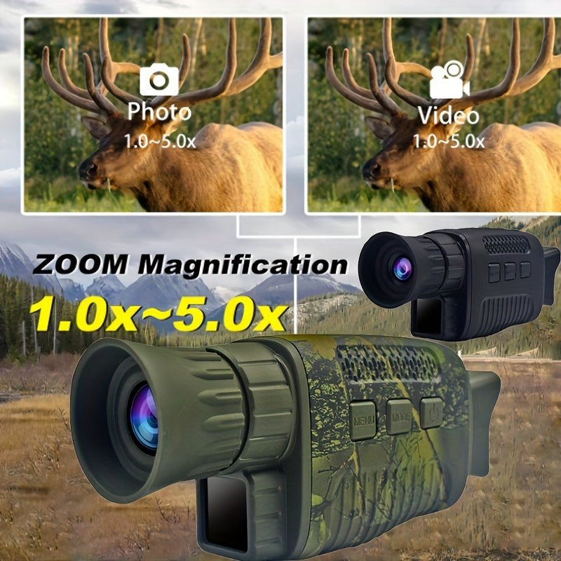 4K Night Vision Monocular Infrared Camera 5x Digital Zoom