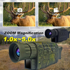 4K Night Vision Monocular Infrared Camera 5x Digital Zoom
