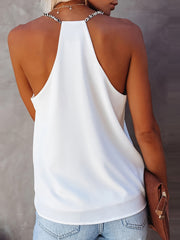 Leopard Print V Neck Cami Top - Spaghetti Strap Summer Women's Clothing