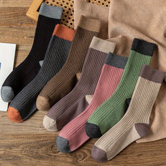 Colorblock Crew Socks Soft Mid Tube Women's Stockings