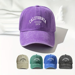 CALIFORNIA Print Washed Baseball Cap Cotton Sunscreen Sports Hat Casual Dad Hats