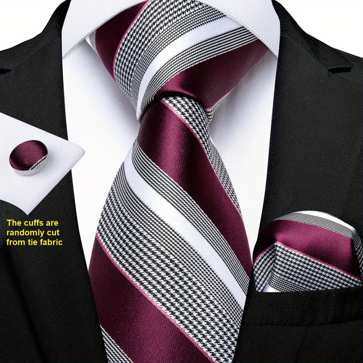DiBanGu Formal Striped Necktie Set Gift For Men Wedding Tie Business