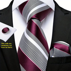 DiBanGu Formal Striped Necktie Set Gift For Men Wedding Tie Business