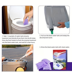 10pcs RV Water Tank Enzyme Treatment Drain Deodorizing Toilet Paper Dissolving