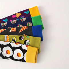 Men's Cartoon Crew Socks Cotton Blend Casual Unisex Outdoor Wear