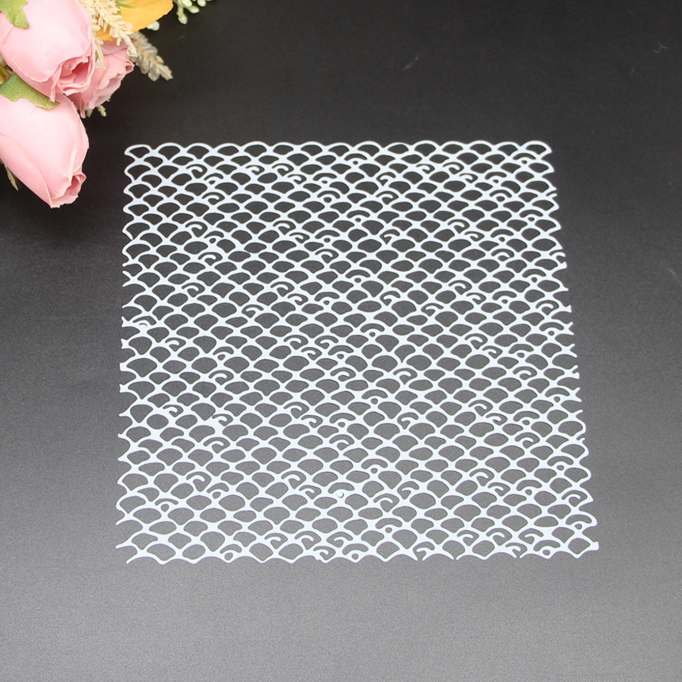 Fish Scale Pattern Stencil for Journal Diary Notebook