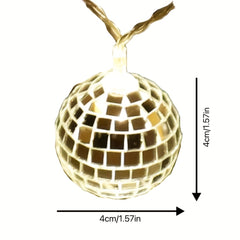 LED Mirror Ball Light String Bar Party Christmas Decoration