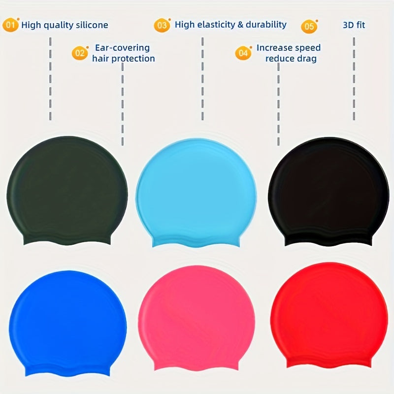 Ear Protection Swimming Cap Solid Waterproof Hat