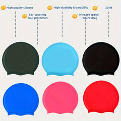 Ear Protection Swimming Cap Solid Waterproof Hat