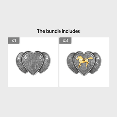 Western Cowboy Men's Heart Horse Belt Buckle