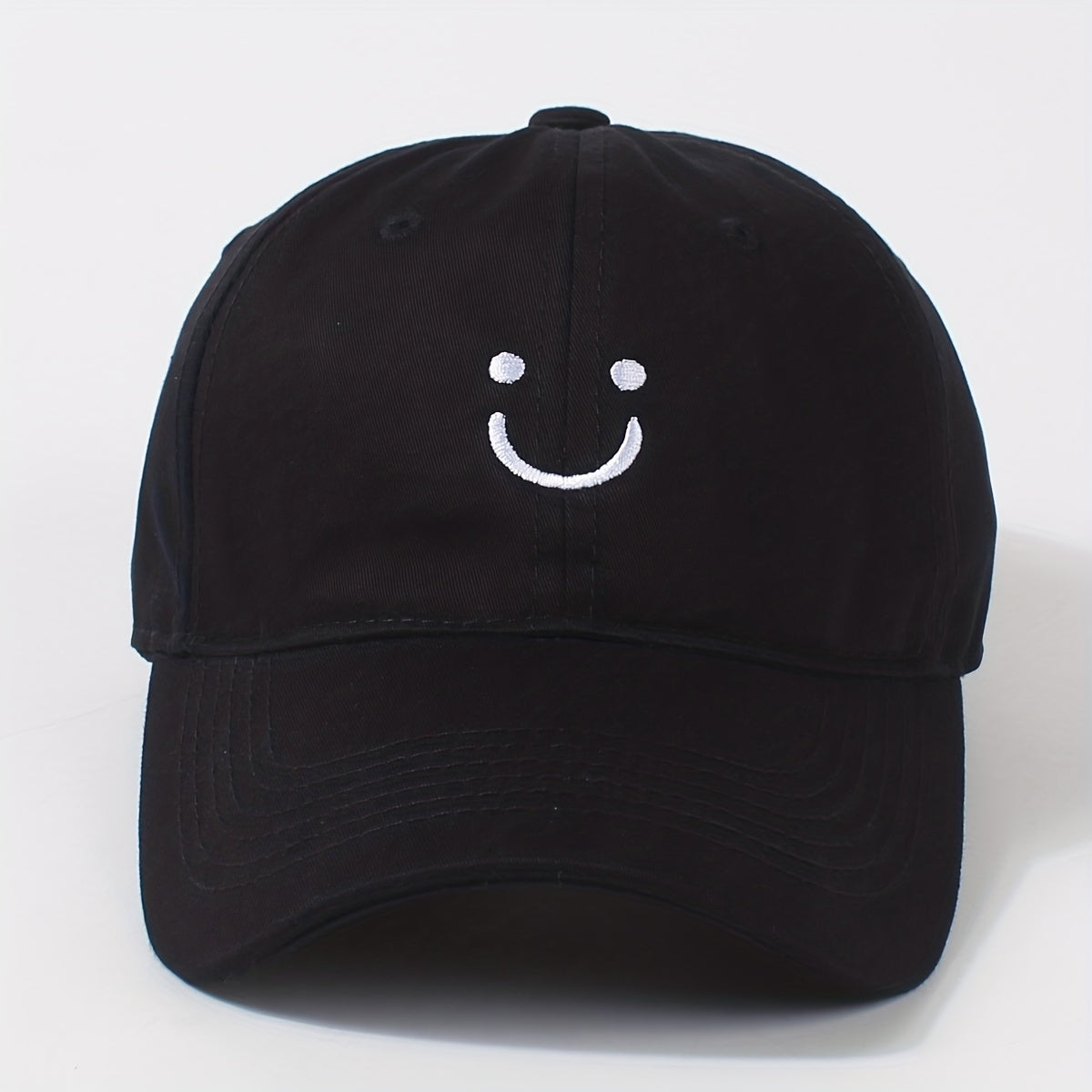Smiling Face Embroidery Baseball Cap Casual Golf Dad Hats Adjustable