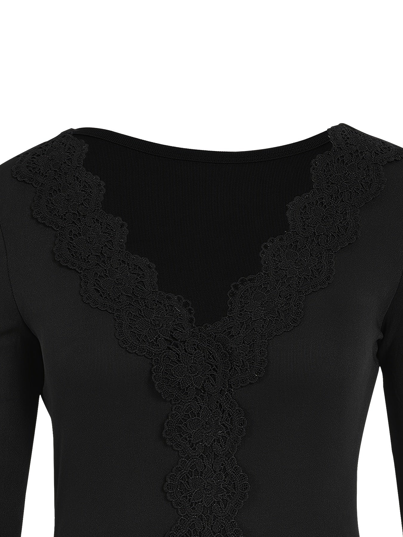 Sexy Lace Deep V Neck Bodysuit for Women
