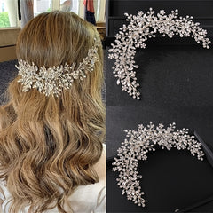 Boho Wedding Hair Accessory With Pearls And Leaves