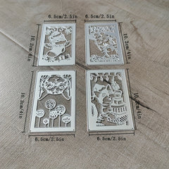 4pcs Metal Cutting Die 3D Lantern Christmas Animal Cut Die For Card Making