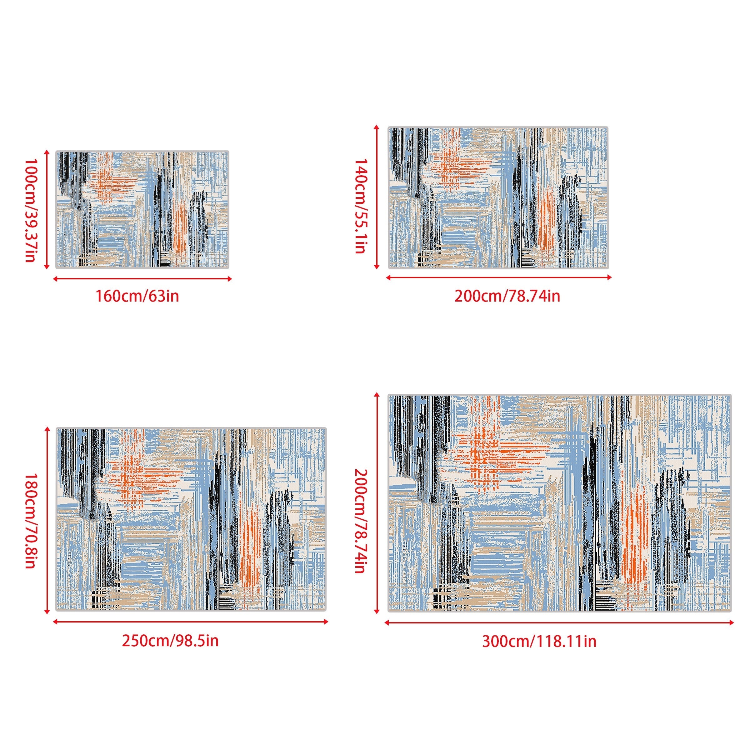 Abstract Shading Art Carpet Soft Non Slip Easy to Clean Modern Home Decor