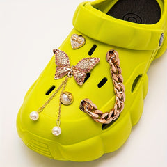 Women's Butterfly Charms Clogs Chain Decor Platform Garden Sandals