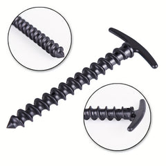 10pcs Durable Screw Anchor Tent Pegs - Rust Resistant Ground Nails