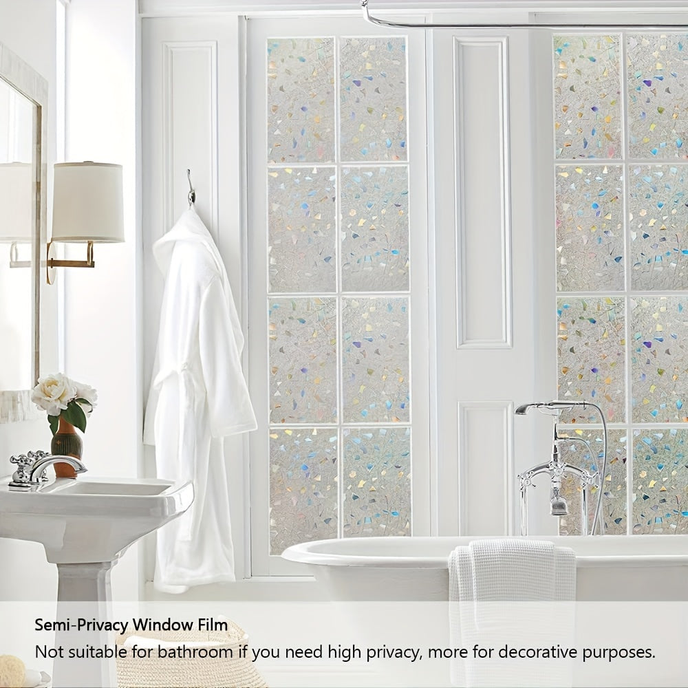 Stained Glass Frosted Window Film Decorative 3D Vinyl Cling Window Decals