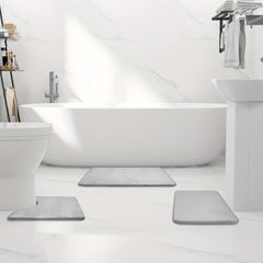 3pcs Memory Foam Bath Mats - Soft & Absorbent Non-Slip Foot Mat