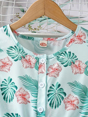 Girls Flutter Sleeve Button Jumpsuits Kids Summer Clothes