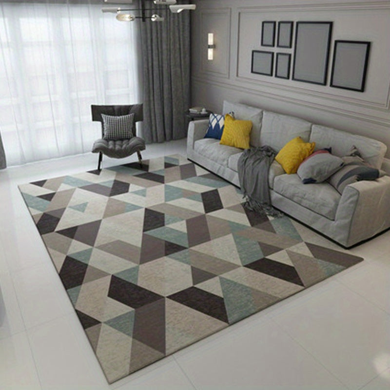 Modern Abstract Geometric Area Rug Non Shedding Floor Carpet Machine Washable
