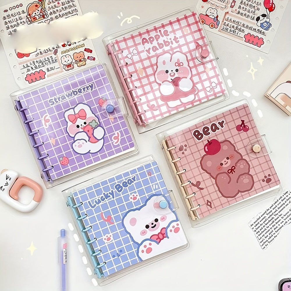 Bear Bunny PVC Cover 6 Ring Loose Leaf Scrapbook Journal