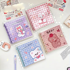 Bear Bunny PVC Cover 6 Ring Loose Leaf Scrapbook Journal