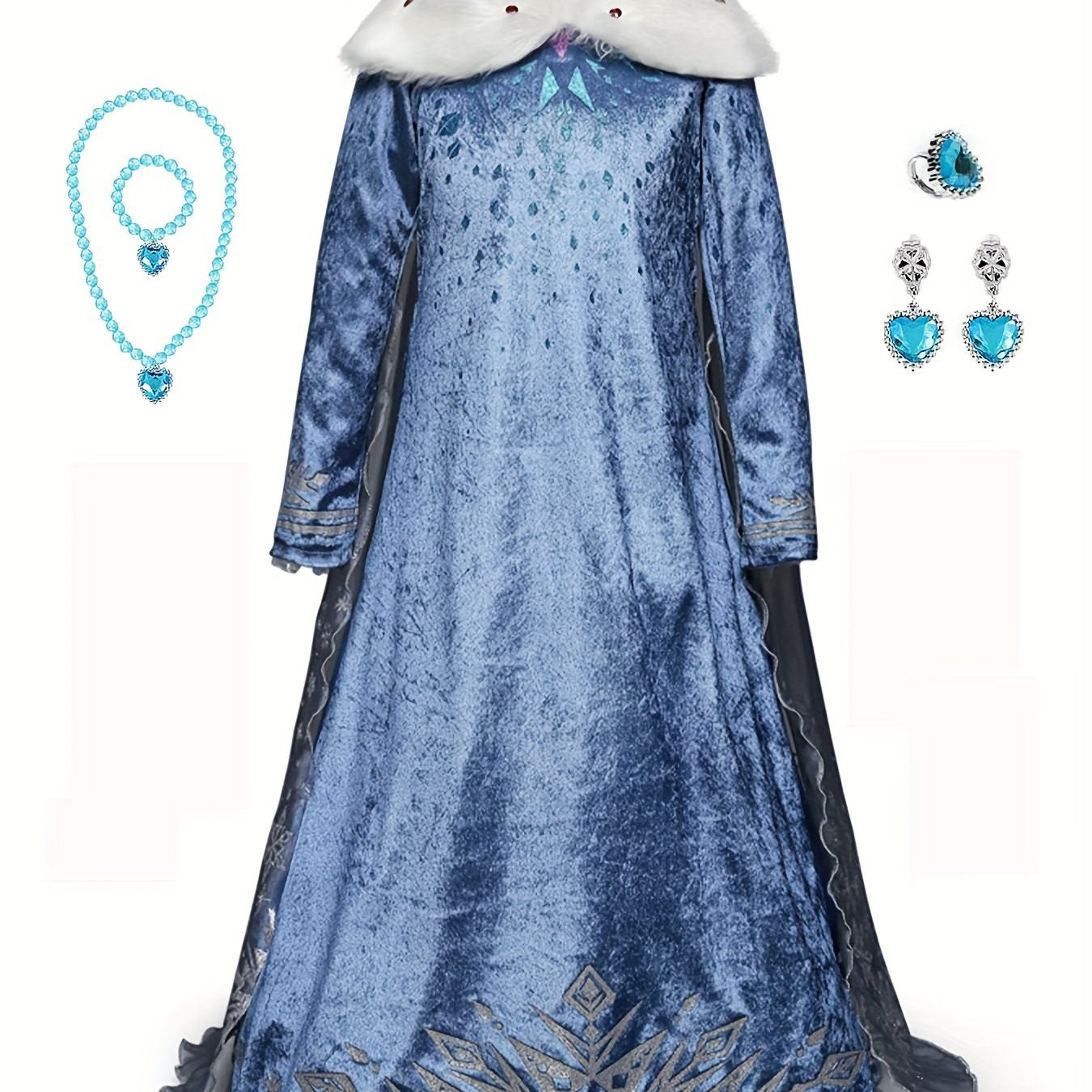 Girl's Fur Collar Princess Dress Snow Queen