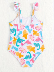 Baby Girls Dinosaur One-piece Swimsuit for Summer Vacations