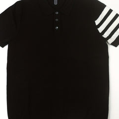 Stripe Breathable Polo Collar Sweater Men's Casual Solid Short Sleeve Sweater