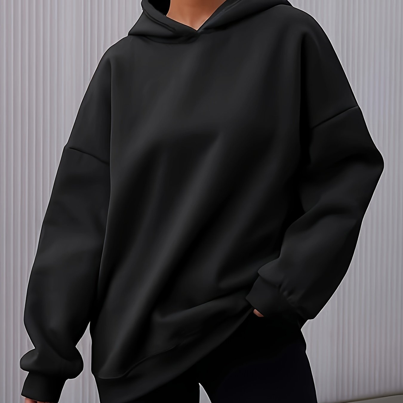 Women's Solid Hooded Sweatshirt